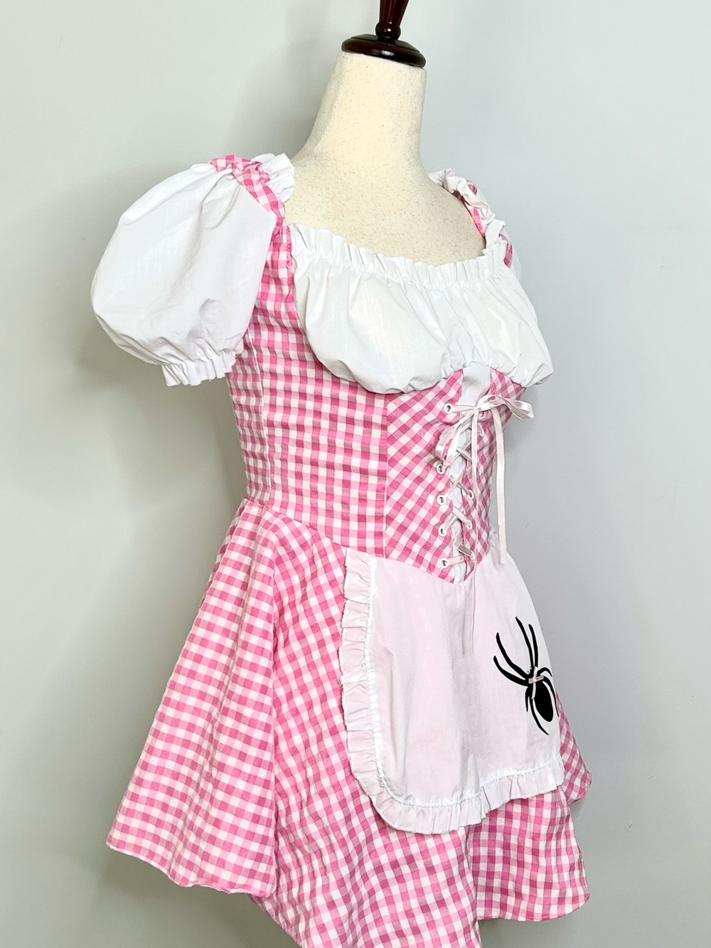 Leg Avenue Little Miss Muffet Pink Gingham Sexy Dress Halloween Costume Medium - Picture 8 of 11